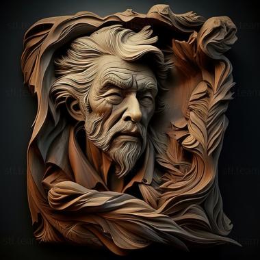 3D model John Hubbard Rich American artist (STL)